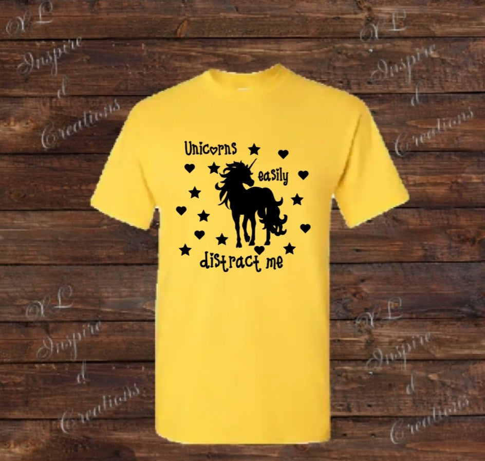 Unicorns esaily distracted me shirt