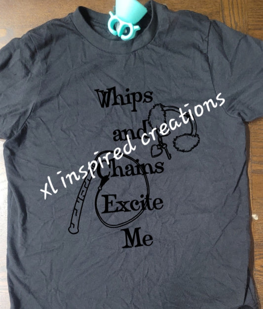 Whips and chains excite me shirt